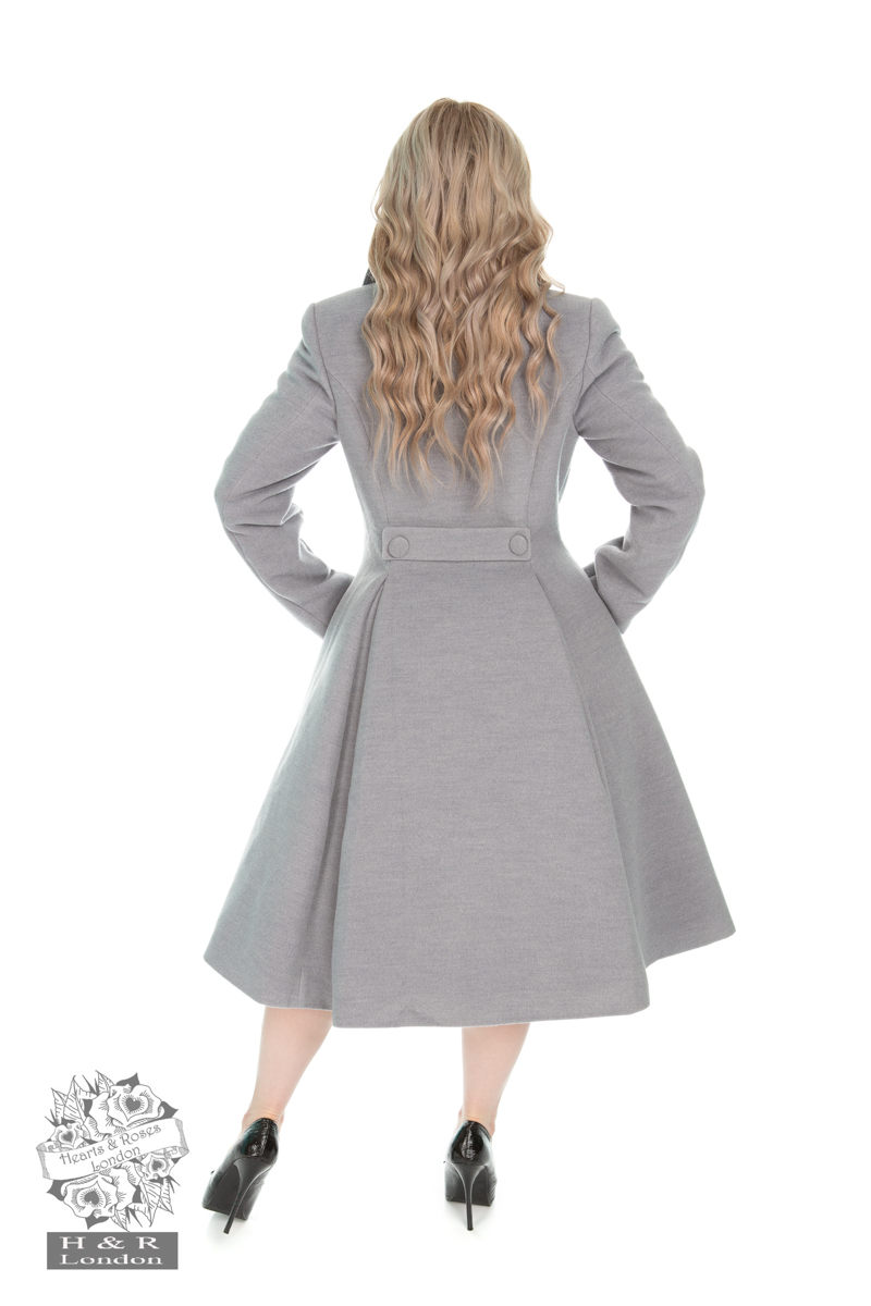 Lauren Single Breasted Swing Coat In Grey